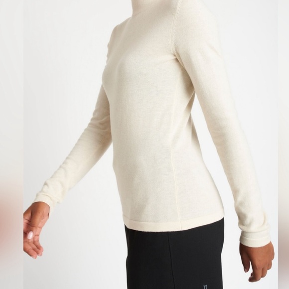 Kit&Ace Merino Wool Fitted Turtleneck Mock Neck Shirt Beige Cream XL - Picture 10 of 10
